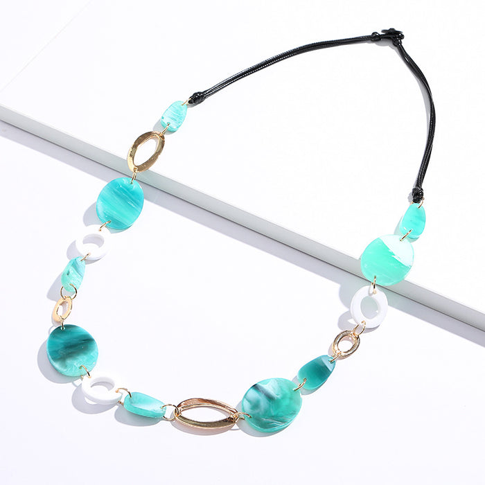 Wholesale Necklace Premium Sense Geometric Acrylic Alloy JDC-NE-yefen002