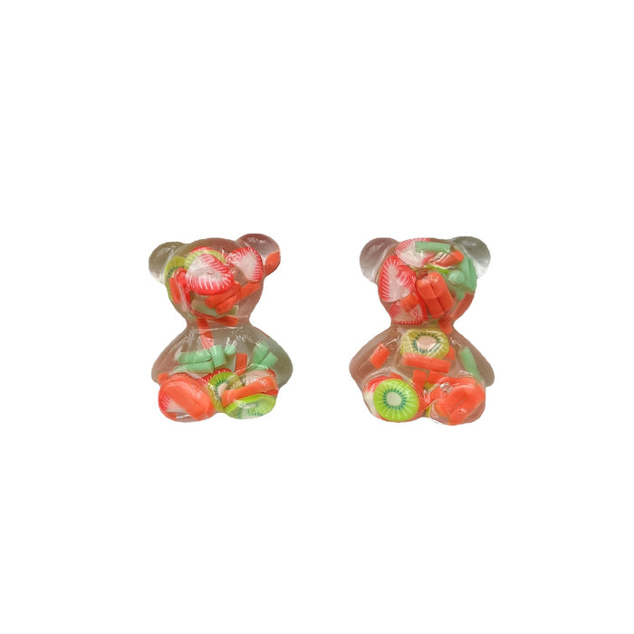 Jewelry WholesaleWholesale S925 silver fruit cute transparent bear student Earrings JDC-ES-MiH009 Earrings 米穗 %variant_option1% %variant_option2% %variant_option3%  Factory Price JoyasDeChina Joyas De China