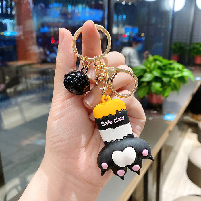 Wholesale Cartoon Cute Cat Claw Silicone Keychain MOQ≥2 JDC-KC-LeZ010