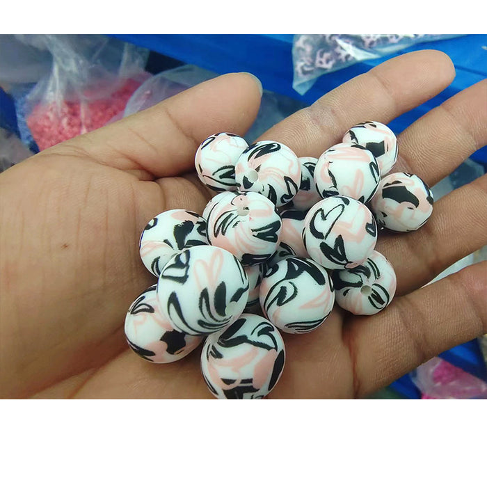 Wholesale  20PCS Valentine's Day Silicone Beads JDC-BDS-HongZhou001