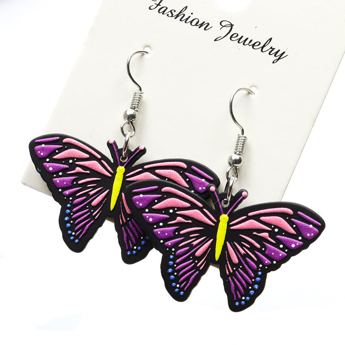 Wholesale Butterfly Personality Exaggerated Acrylic Large Butterfly Ring JDC-ES-Songx029