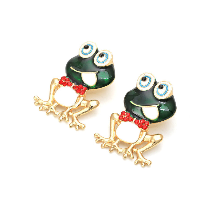 Jewelry WholesaleWholesale color glazed frog stud earrings JDC-ES-MY251 Earrings 曼茵 %variant_option1% %variant_option2% %variant_option3%  Factory Price JoyasDeChina Joyas De China