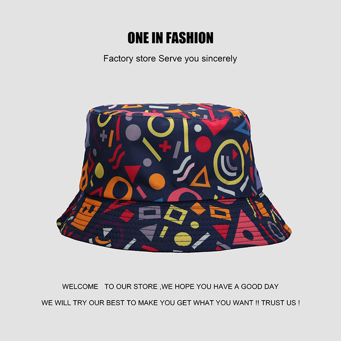 Wholesale fisherman hat printing funny graffiti double sided sun hat JDC-FH-WanY005