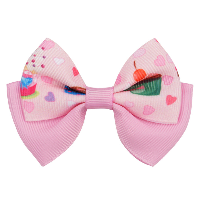 Wholesale Hair Clips Threaded Ribbon Kids Print Unicorn Butterfly MOQ≥5 JDC-HC-MNT001