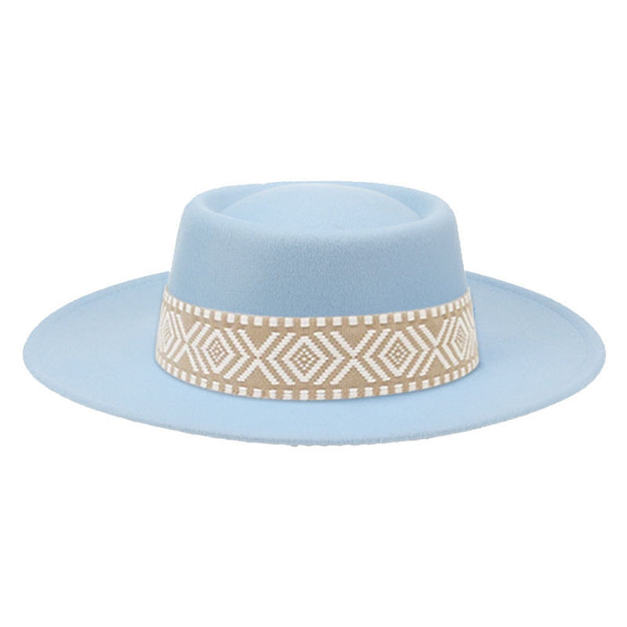 Jewelry WholesaleWholesale Dome Woolen Hat Flat Brim Hat JDC-FH-Guanchuan005 Fashionhat 冠川 %variant_option1% %variant_option2% %variant_option3%  Factory Price JoyasDeChina Joyas De China