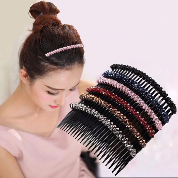 Wholesale Hair Clips Inverted Comb Crystal Plastic JDC-HC-ShiX004