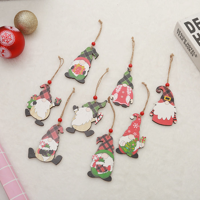 Wholesale Decorative Christmas Wooden Small Pendant MOQ≥2 JDC-DCN-QiaoC008