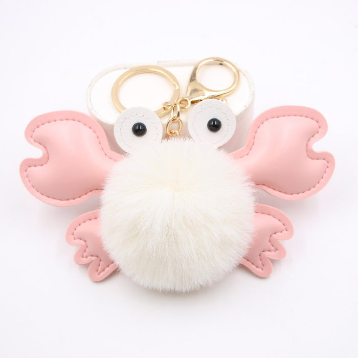 Jewelry WholesaleWholesale crab alloy imitation hair hair ball pendant pom pom keychain JDC-KC-Zuge020 Keychains 祖格 %variant_option1% %variant_option2% %variant_option3%  Factory Price JoyasDeChina Joyas De China