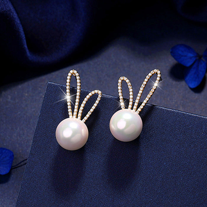 Wholesale Earrings Alloy Cute Rabbit Diamond JDC-ES-YiCe002