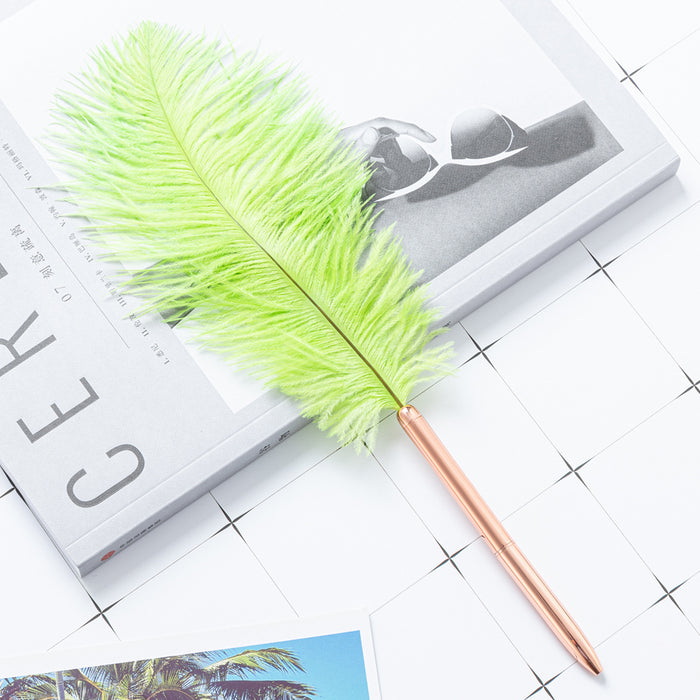 Wholesale feather pen floating graduation design multicolor feather ballpoint pen JDC-BP-Huah037