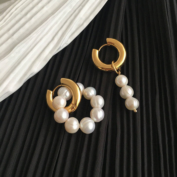 Jewelry WholesaleWholesale freshwater pearl copper earrings JDC-ES-XuanY008 Earrings 宣妍 %variant_option1% %variant_option2% %variant_option3%  Factory Price JoyasDeChina Joyas De China