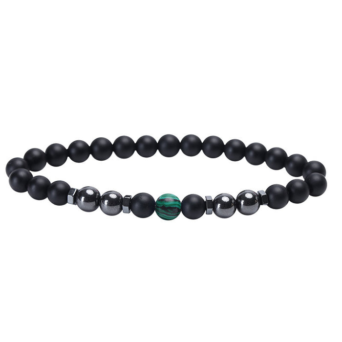 Wholesale Frosted Black Bead Magnet Anklet Retro Alabaster Color Stone Magnetic Anklet JDC-AS-JIai005