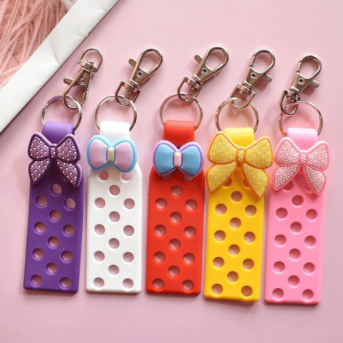 Wholesale Keychain Croc Charms PVC Soft Adhesive Doll Pendant DIY Ornament MOQ≥10 JDC-KC-RYY003