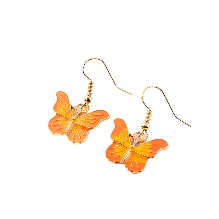 Wholesale Color Butterfly Alloy Earrings MOQ≥2 JDC-ES-Kaiwei001