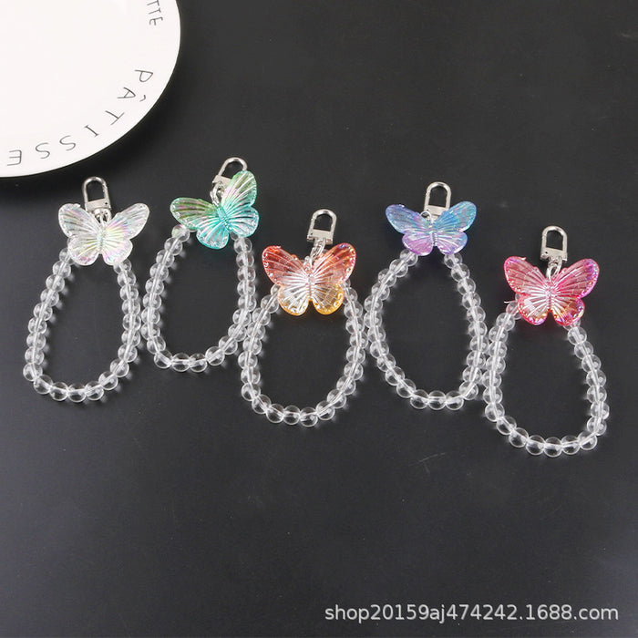 Wholesale Keychains Acrylic Butterfly Bead Bracelet MOQ≥2 JDC-KC-YiHan034