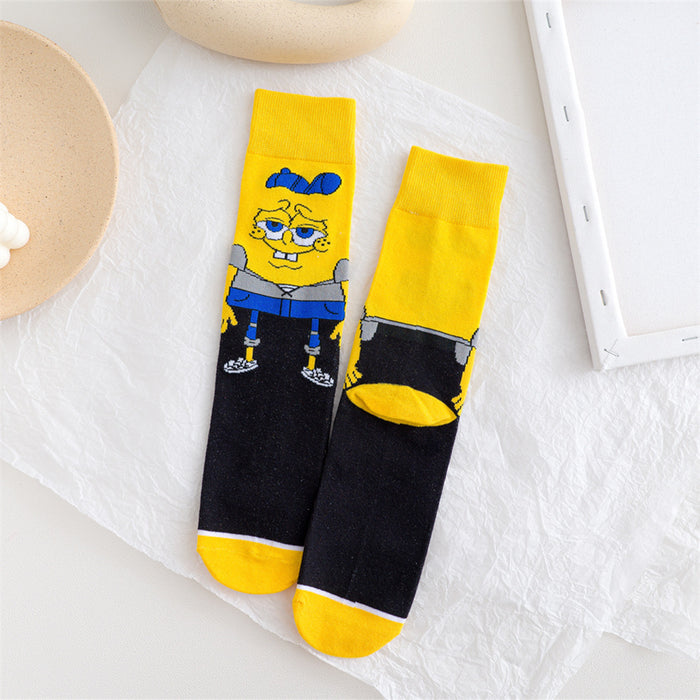 Wholesale spring female cartoon creative pattern straight sports socks JDC-SK-YMS001