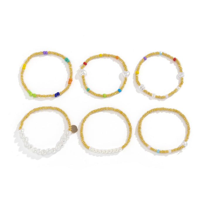 Wholesale Color Beaded Bracelet Set Contrast Color Beads JDC-BT-XueR018