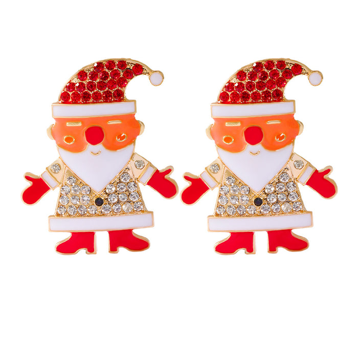 Wholesale Earrings Alloy Drop Oil Christmas MOQ≥2 JDC-ES-SHIYU002