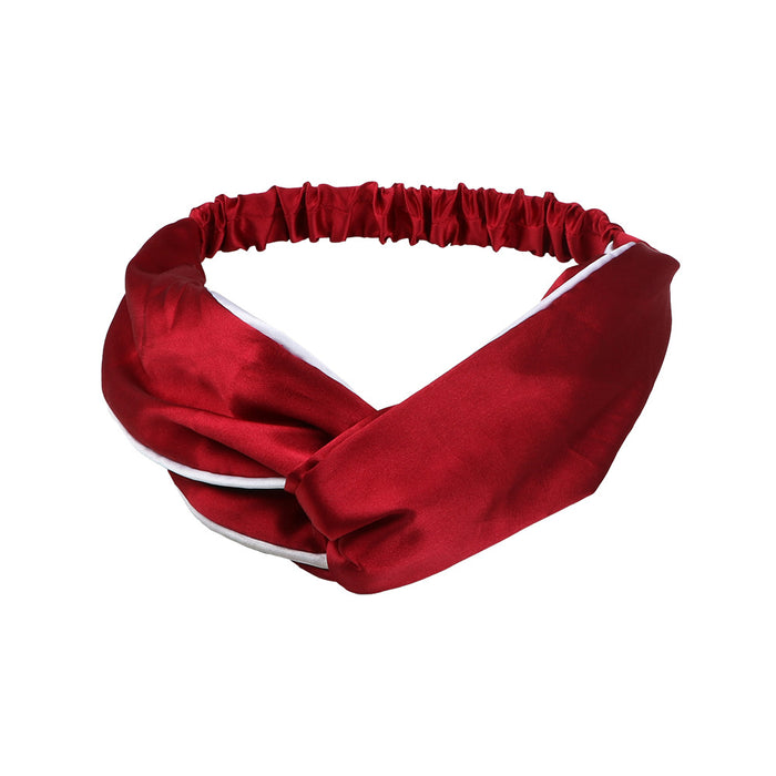 Wholesale Headband Silk Solid Color Cross Hair MOQ≥2 JDC-HD-FanM009