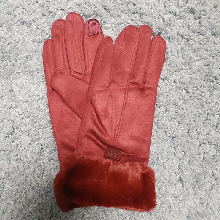 Wholesale Gloves Suede Warm Thick Hair Touch Screen JDC-GS-ZhuX001