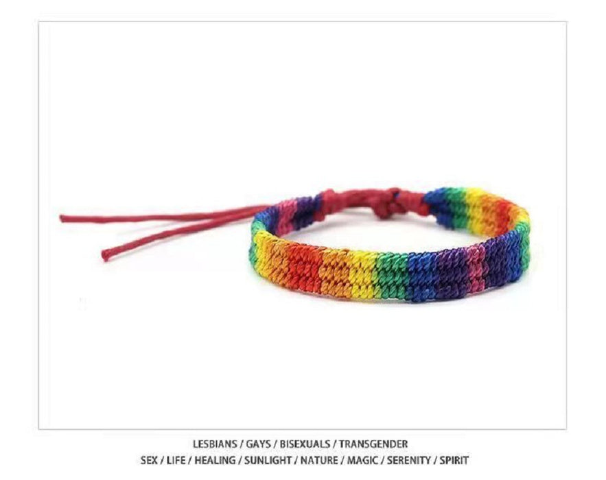 Wholesale LGBT Rainbow Bracelet Manual Weaving JDC-BT-GuangG003