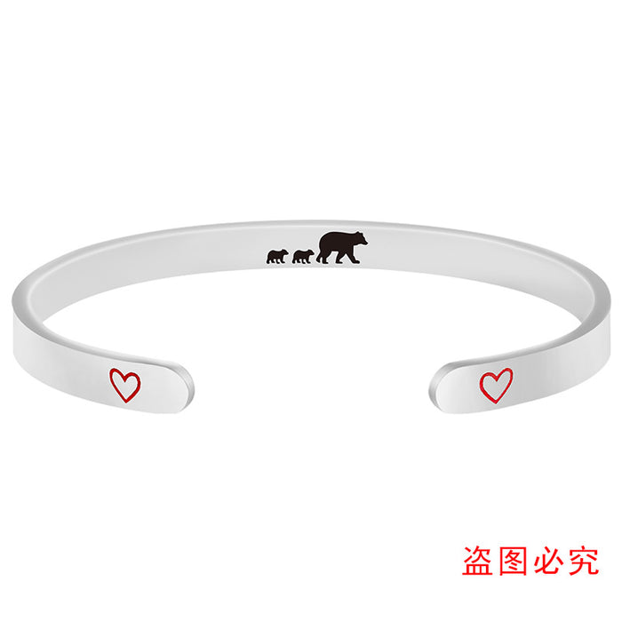 Wholesale Stainless Steel Bracelet Love Bear Titanium Steel Bracelet MOQ≥2 JDC-BT-GangGu014