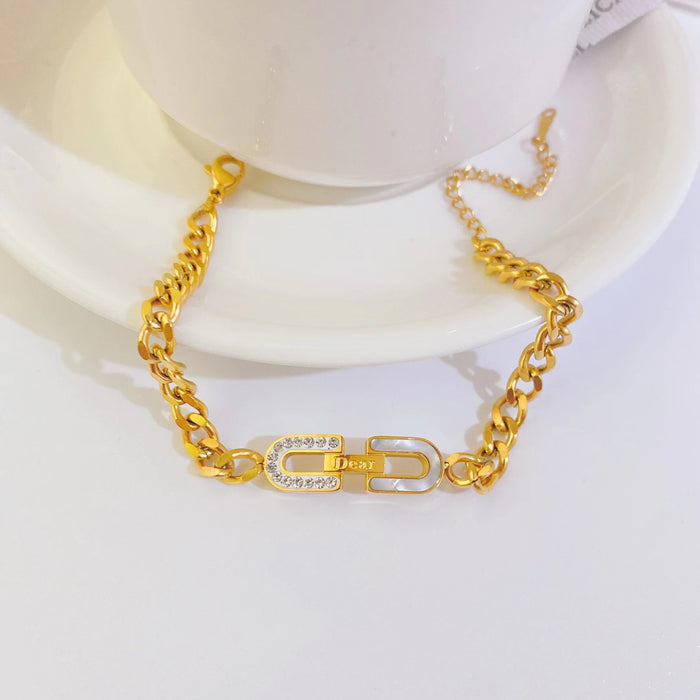 Wholesale Bracelet Titanium Steel Plated 18k Gold JDC-BT-DingP003