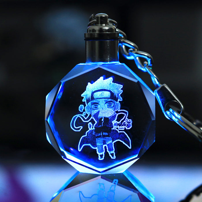 Wholesale Keychains Crystal LED Anime Peripherals Colorful Glow MOQ≥2 JDC-KC-LuoQ004