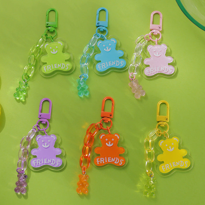 Jewelry WholesaleWholesale Acrylic Bag Hanging Bear Keychain JDC-KC-Yaoyun014 Keychains 瑶韵 %variant_option1% %variant_option2% %variant_option3%  Factory Price JoyasDeChina Joyas De China