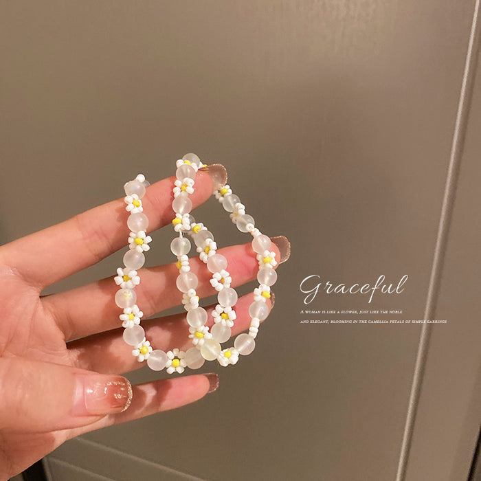 Jewelry WholesaleWholesale Acrylic Glazed White Flower Bracelet JDC-BT-BY028 Bracelet 宝钰 %variant_option1% %variant_option2% %variant_option3%  Factory Price JoyasDeChina Joyas De China