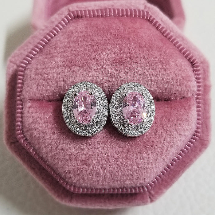 Wholesale pink Zircon Earrings JDC-ES-ery001