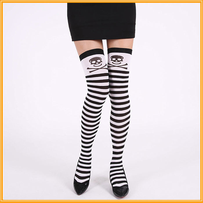 Wholesale Socks Cloth Halloween Skeleton Black Zombie Skull MOQ≥3 JDC-SK-hengz002