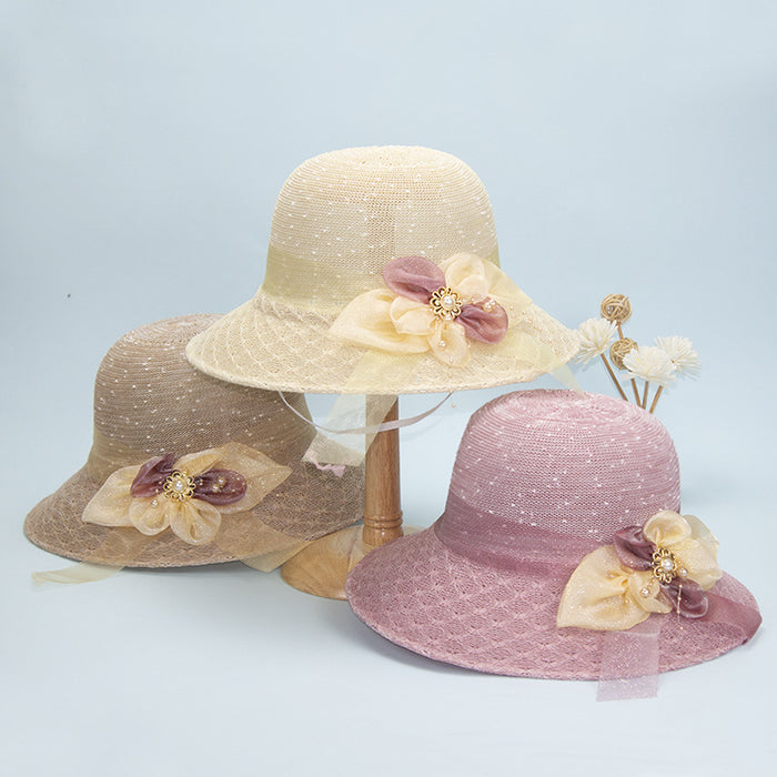 Wholesale Natural Papyrus Sunscreen Lace Straw Hat JDC-SH-ZYuan001