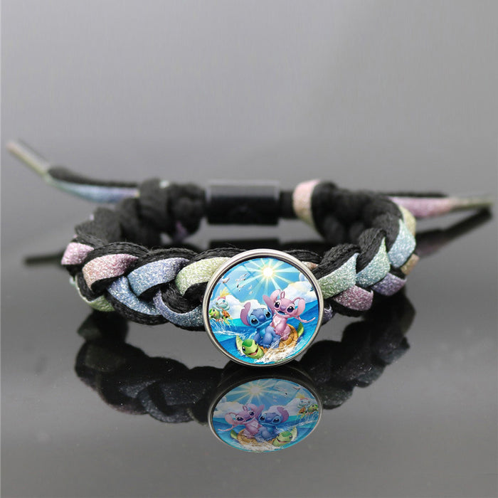 Wholesale Cartoon Alloy Glass Braided Bracelet (M) JDC-BT-XuS003