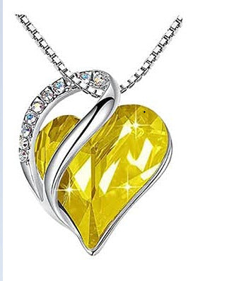 Wholesale Heart Shaped Geometric Birthstone Necklace JDC-NE-KaiS001