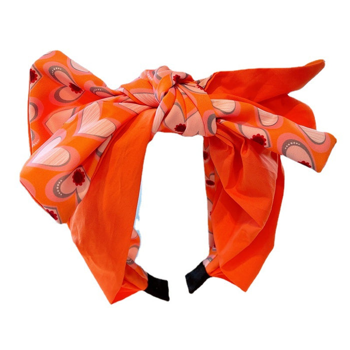 Wholesale Headband Bow Love Heart Fabric JDC-HD-HuaJ014