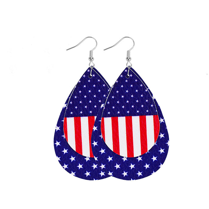 Wholesale goddess image leather earrings flag style JDC-ES-zl062