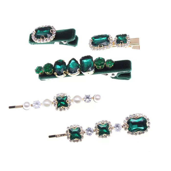 Wholesale Hair Clips Alloy Imitation Rhinestone Retro 5pcs MOQ≥2 JDC-HC-HanH003