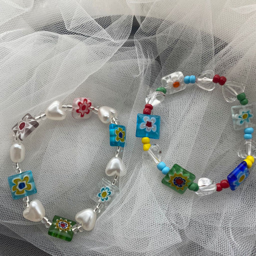 Jewelry WholesaleWholesale little daisy glass love stretch rice bead bracelet JDC-BT-LiX004 Bracelet 利兴 %variant_option1% %variant_option2% %variant_option3%  Factory Price JoyasDeChina Joyas De China