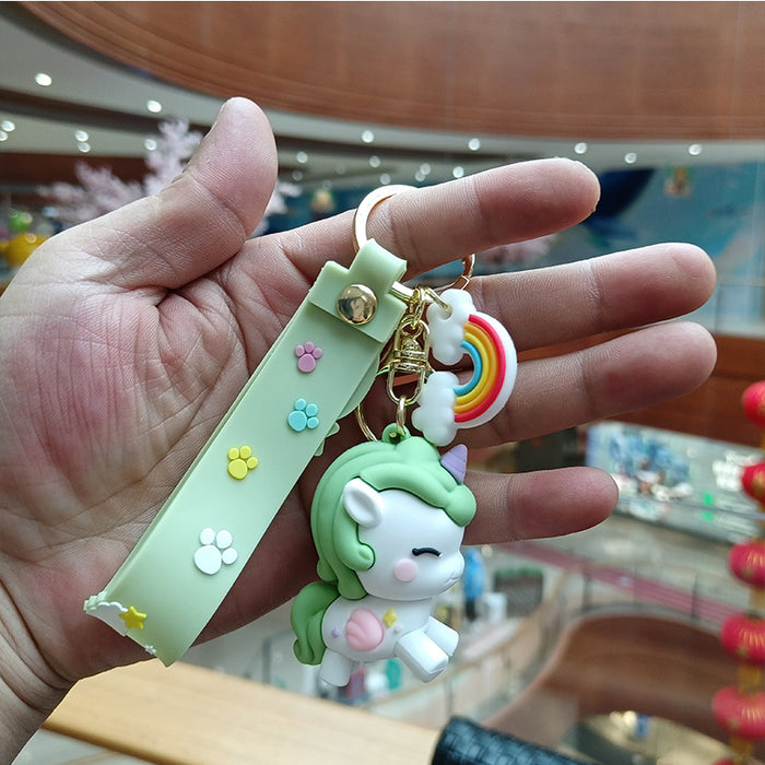 Wholesale Keychain Silicone Cute Unicorn Doll Pendant MOQ≥2 JDC-KC-YChaang009