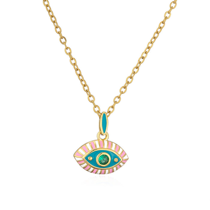 Wholesale Necklaces Copper Zircon Boho Devil's Eye JDC-NE-PREMAG003