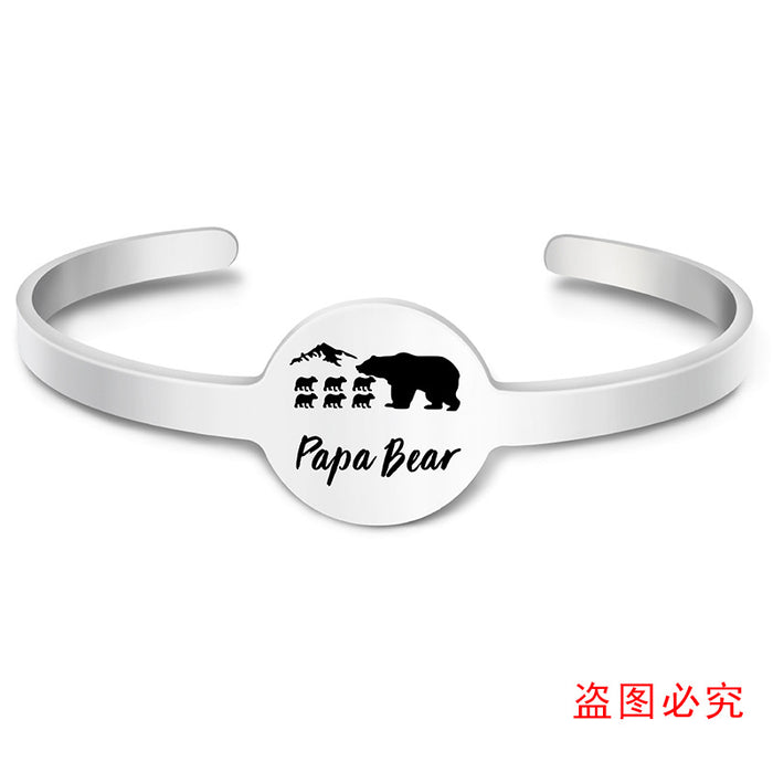 Jewelry WholesaleWholesale stainless steel father's day bear titanium steel bracelet JDC-BT-ganggu007 Bracelet 钢古 %variant_option1% %variant_option2% %variant_option3%  Factory Price JoyasDeChina Joyas De China