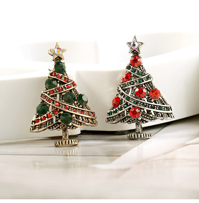 Wholesale Brooch Alloy Vintage Diamond Christmas Tree JDC-BC-ZhuiX001