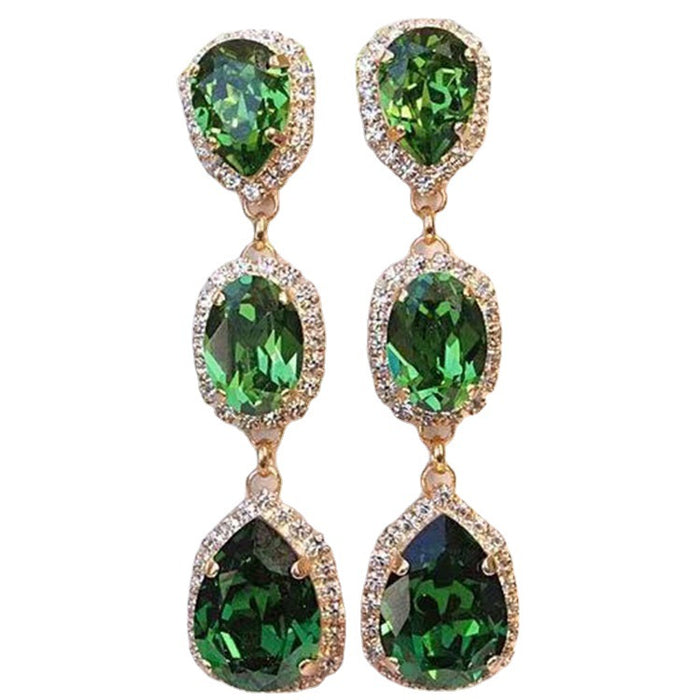 Wholesale Multicolor Stone Set Zircon Earrings JDC-ES-Chenrui014