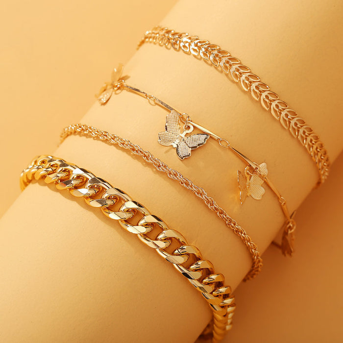 Jewelry WholesaleWholesale personalized butterfly chain multi-layer Anklets JDC-AS-Xy260 Anklet 晓茵 %variant_option1% %variant_option2% %variant_option3%  Factory Price JoyasDeChina Joyas De China