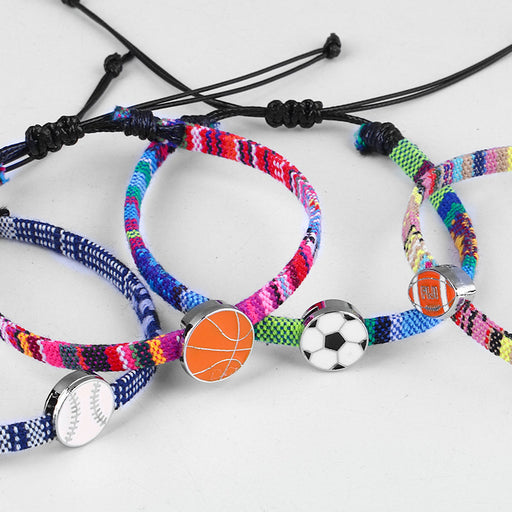 Jewelry WholesaleWholesale Art Bracelet Hand Woven Baseball Alloy Drip Bracelet MOQ≥3 JDC-BT-QiuX001 Bracelet 秋萱 %variant_option1% %variant_option2% %variant_option3%  Factory Price JoyasDeChina Joyas De China