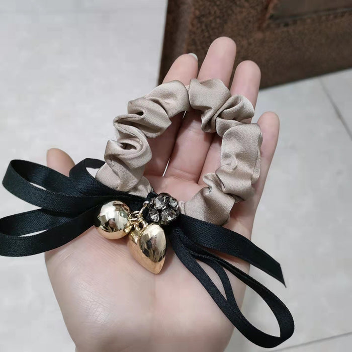 Wholesale Bow Pearl Rhinestone Cloth Hair Scrunchies MOQ≥2 JDC-HS-FengHan001