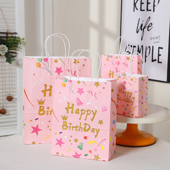 Wholesale Gift Bag Kraft Paper Cute Birthday Portable Gift Bag MOQ≥12 JDC-GB-Ganrui012