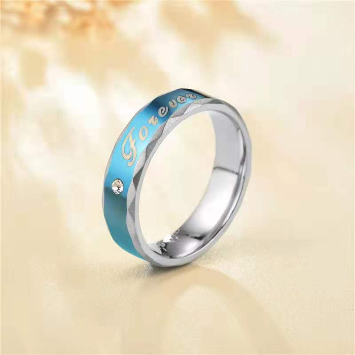 Wholesale Ring Stainless Steel Couple Blue MOQ≥2 JDC-RS-DaiH005