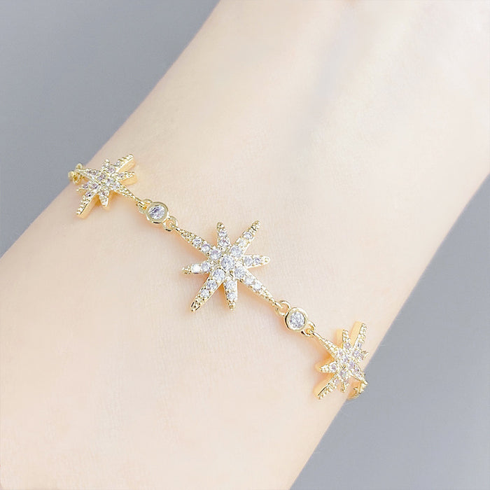 Jewelry WholesaleWholesale badang star zircon snowflake adjustable pull Bracelet JDC-BT-YouH008 Bracelet 优涵 %variant_option1% %variant_option2% %variant_option3%  Factory Price JoyasDeChina Joyas De China